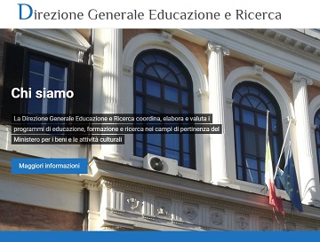 Home page sito web Direzione Generale Educazione e Ricerca