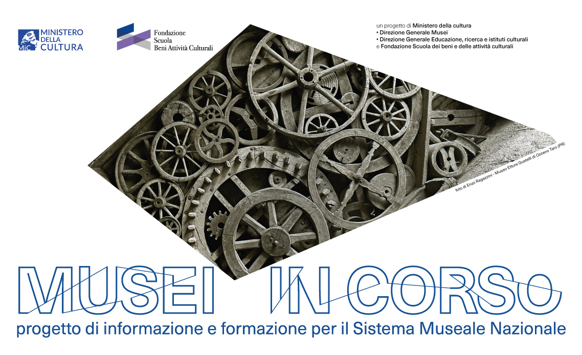 Logo iniziativa formativa "Musei in corso" progetto di informazione e formazione per il Sistema Museale Nazionale